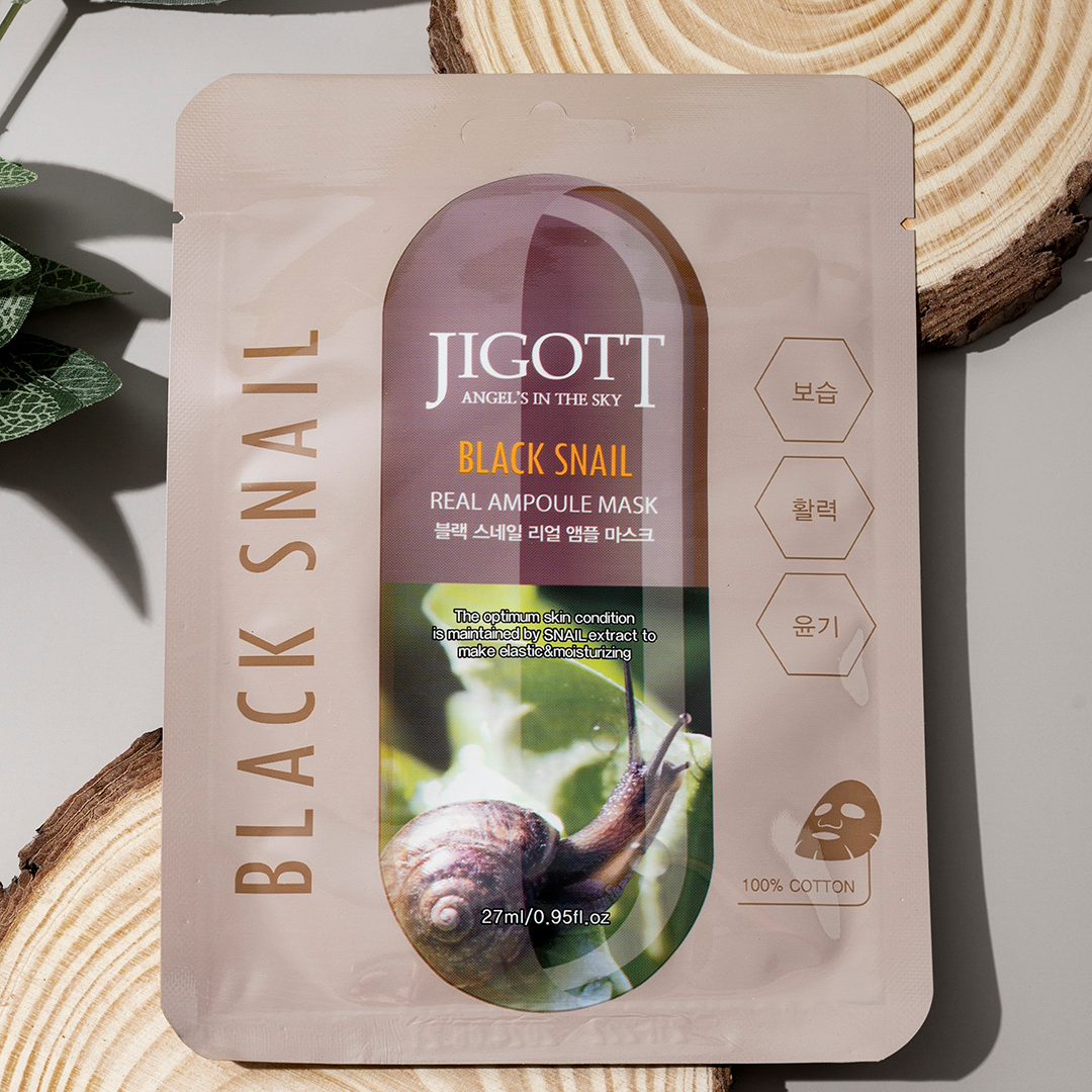 JIGOTT BLACK SNAIL REAL AMPOULE MASK